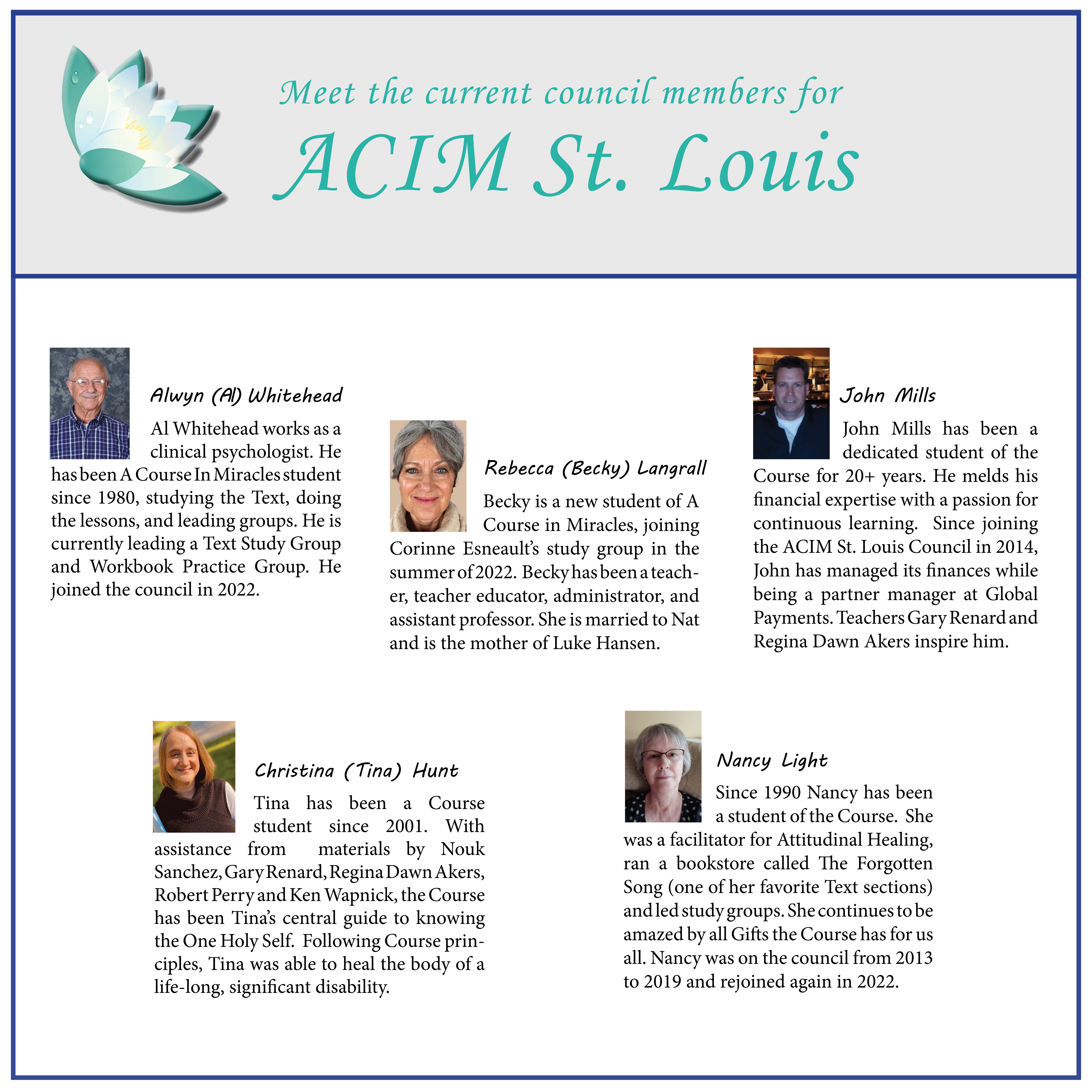 Meet the current ACIM St. Louis Council members